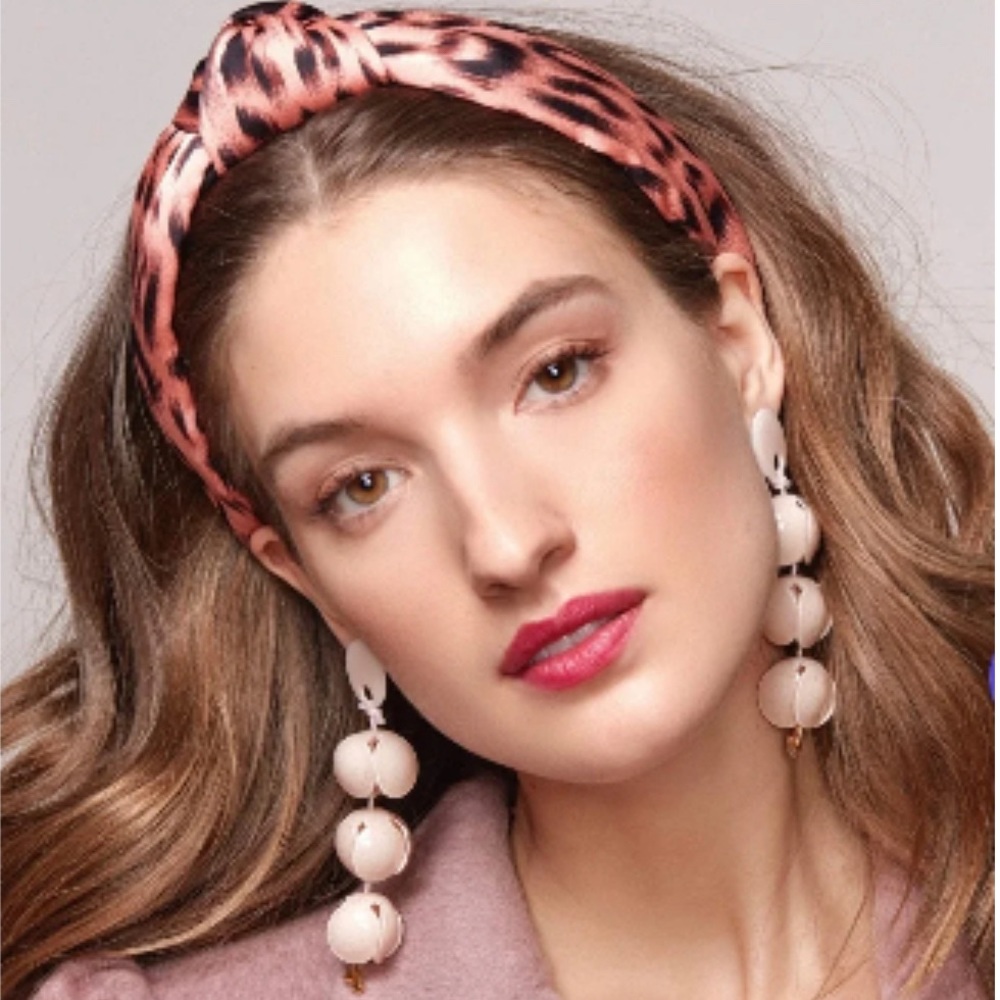 pink leopard print Lele Sadoughi headband